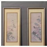 2x The Bid Framed Vint Japanese Painting On Sillk