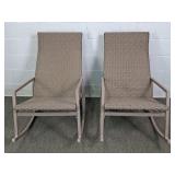 2x The Bid Synthetic Wicker And Aluminum Rockers