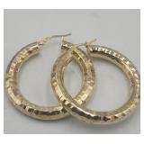 Sterling Jmc .925 Gold Hoop Pierced Earrings Tw