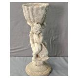 Concrete Child & Fish Garden Statue