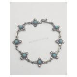 Sterling Silver Turquoise 5.5in Bracelet Tw 4.2g
