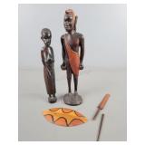 Vintage Hand-carved African Folk Art Sculptures
