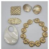 Vintage Statement Necklace And Belt Buckles