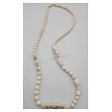 Long Carved Celluloid ? Vintage Necklace