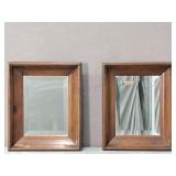 2x The Bid Vintage Woodframe Beveled Accent Mirror