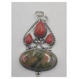 .925 Pendant Unakite Coral Color