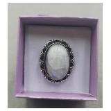 .925 Sz 7 Ring  Rainbow Moonstone Color