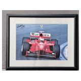 Signed Eddie Irvine Ferrari F1 Car Frame Pic
