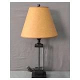 Dark Bronze Finish Metal And Glass Table Lamp