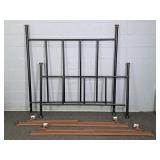 Queen Size Heavy Iron Bed W/ Solid Brass Accents