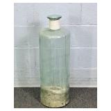 30" Tall Vintage Glass Vase W/ Woven Accent Neck
