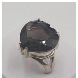 Sterling Silver Smoky Topaz Sz 8 Ring Tw 10.8g