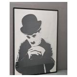 Framed Black & White Charlie Chaplin Poster