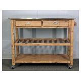 Stainless Steel Top Rolling Kitchen Island