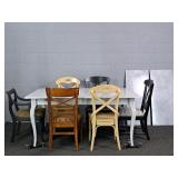 Shabby Chic Solid Cherry Dining Table W/ Chairs
