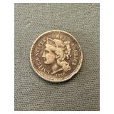 1866 Civil War Era Three Cent Piece