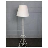 Heavy Painted Wrought Iron Floor Lamp W/ Shade