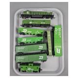 9pc Burlington Northern Train Set
