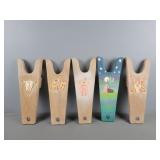 5x The Bid Decorative Wooden Boot Jacks