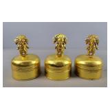 3x The Bid Trinket Box W/ Brass Finial