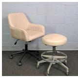 2x The Bid Rolling Stool & Chair
