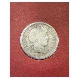 1914 Barber Silver Dime & Us Stamp