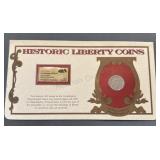 1853 Liberty Seated Silver Quarter & Stamp