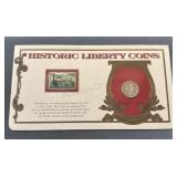 1915 Barber Silver Quarter & Air Mail Stamp