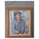 Paul Cezanne Peasant In A Blue Smock Print