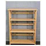 Small Solid Wood Natural Finish Folding Etegere