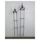 2x The Bid  Decorative Metal Garden Obelisk