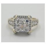 Princess Cut Sz 8 Engagement Ring .925 Sterling