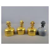 4x The Bid Mayan Trinket Box W/ Brass Finial