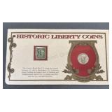 1927 Standing Liberty Silver Quarter & Ww2 Stamp