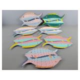 7x The Bid Hand Made Fish Plates