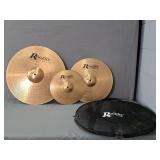 Lot Of 3 Rogers Cymbals 10", 16". & 12" W/ Bag