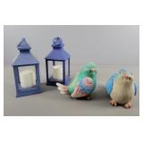 2x The Bid Bird & Lantern Shelf Decorations