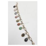 Vintage Scarab Beetle Multicolor Stone  Bracelet