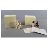 2x The Bid Lenox Cat Figurines