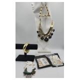 New  Chunky Jewelry Lot 2 Pr Bold Earrings ,