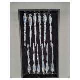 12x The Bid 7" Glass Icicle Ornaments