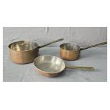 3pc  Vintage Copper Cookware