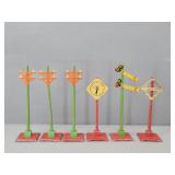 7pc Lot Metal Lionel Road Signs