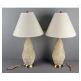 2x The Bid Vintage Vine Pattern Table Lamps