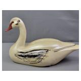 Vintage Carved Wood Swan Decoy