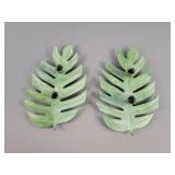 2x The Bid Metal Leaf Candle Holders