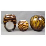 3x The Bid Assorted Art Glass Vase
