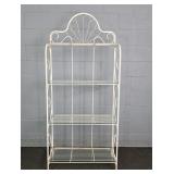 4 Tier Folding Metal Bakers Rack W/ Glass Shelves