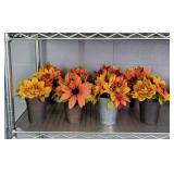 Lot Of 8 Fall Color Flower Arrangements