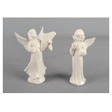 2x The Bid Vintage Dresden Porcelain Angel Figures